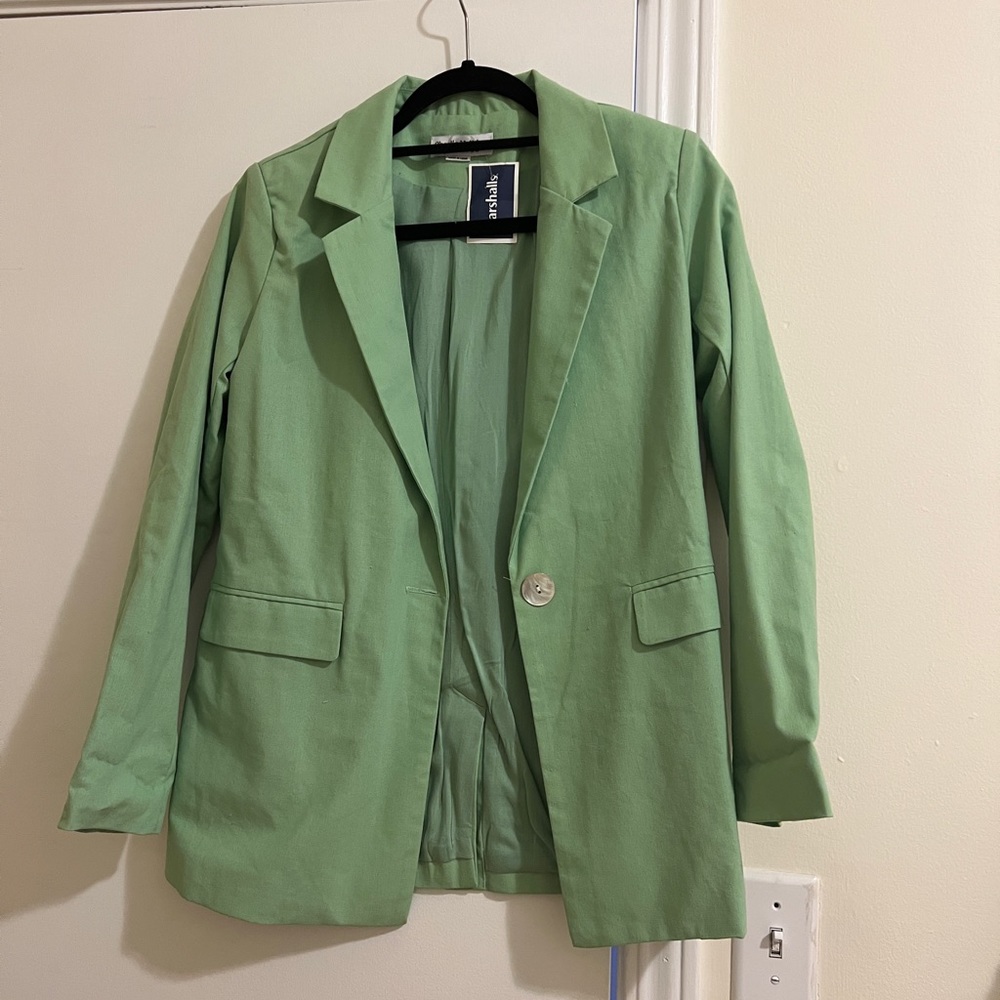 Linen-Blend Oversized Blazer
